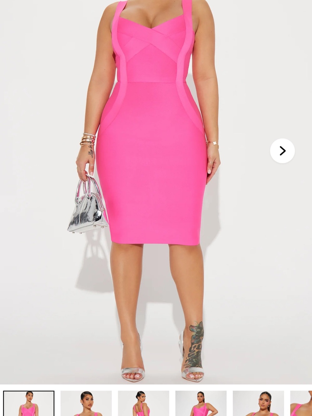 Hot Pink Sleeveless Bodycon Dress